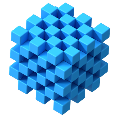チェッカーキューブ  3D Icon