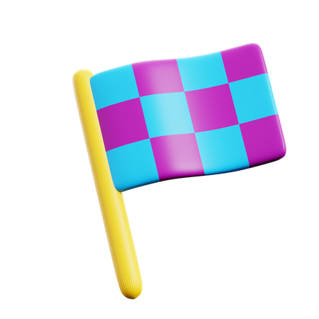 Checkered Finish Flag  3D Icon