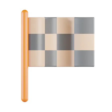 Checkered Finish Flag  3D Icon