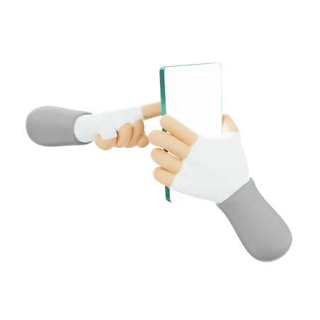 Hand Pose When Checking Smartphone 3D Illustration