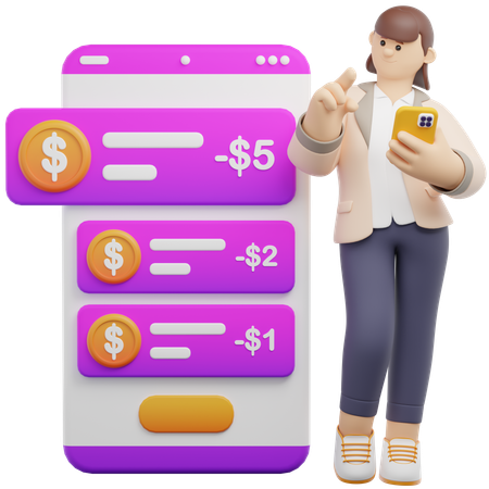 Checking Transaction History  3D Icon