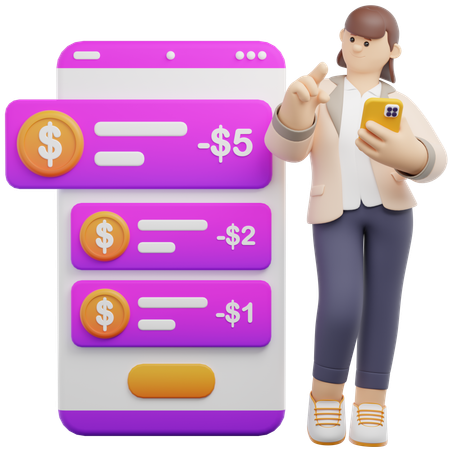 Checking Transaction History  3D Illustration