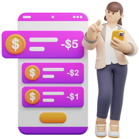 Checking Transaction History  3D Illustration