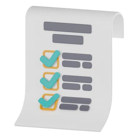 Checklist Document And To Do List Ideal For Organizing Tasks Managing Schedules And Maximizing Efficiency In Office Settings 3 D Render Illustration 3D Icon