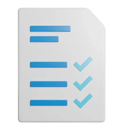 Checklist Documnet Task 3D Icon
