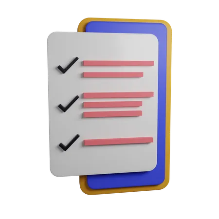 Checklist 3 D Icon Contains PNG BLEND GLTF And OBJ Files 3D Icon