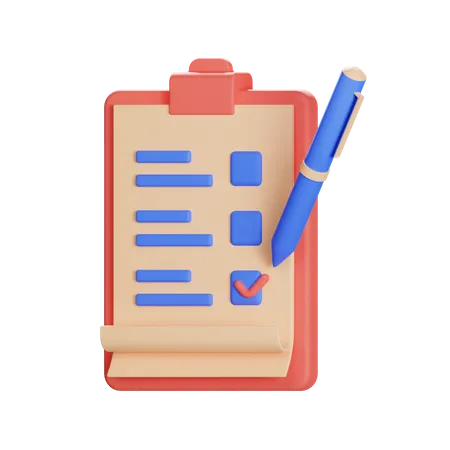 Checklist  3D Illustration