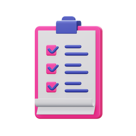 Checklist  3D Illustration