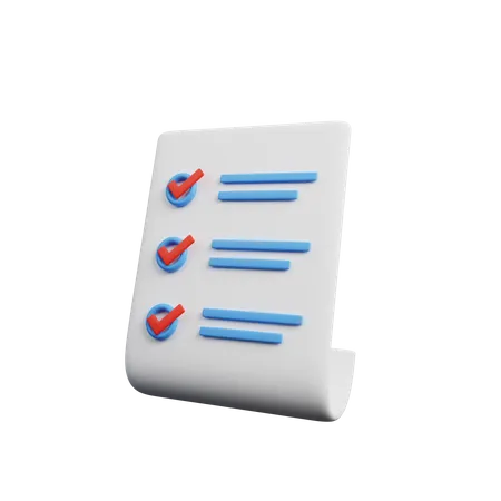 Checklist  3D Illustration