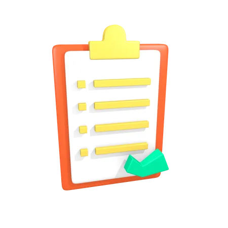 Checklist  3D Illustration