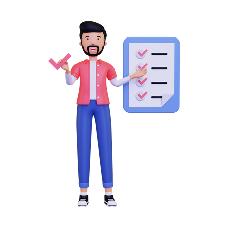 Checklist  3D Illustration