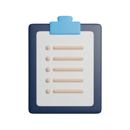 List Document Data 3D Icon