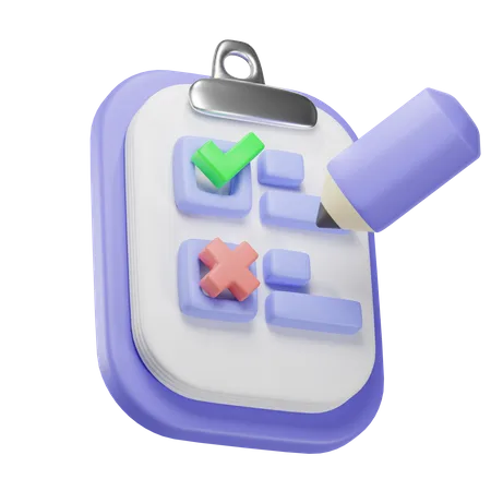Checklist Indicates Pending And Completed Tasks 3D Icon
