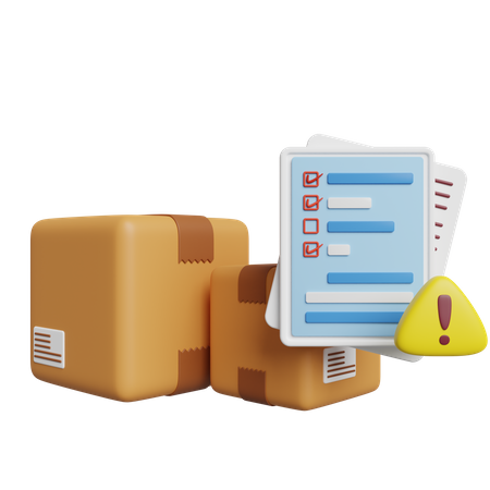 Checklist And Cardboard Boxes  3D Icon