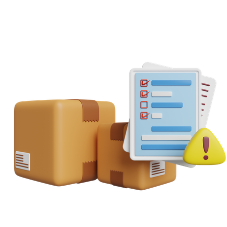Checklist And Cardboard Boxes 3D Icon