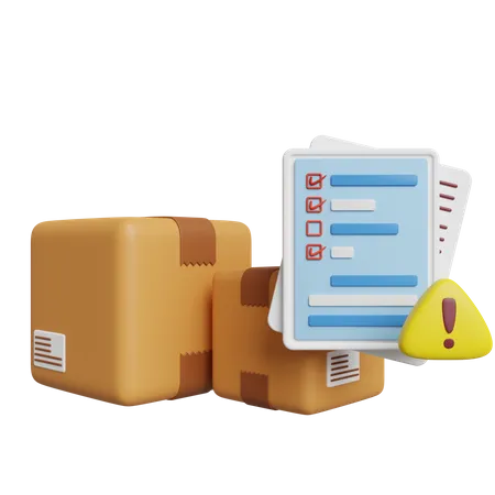 Checklist And Cardboard Boxes  3D Icon