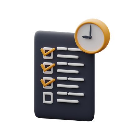 Checklist and clock  3D Icon