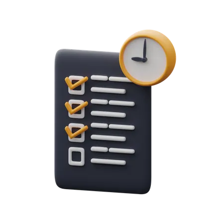 Checklist and clock  3D Icon