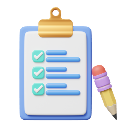 Checklist And Pencil  3D Icon