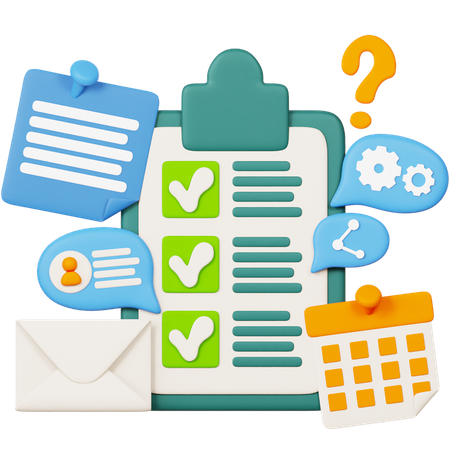 Checklist Application Form Document On Clipboard  3D Icon