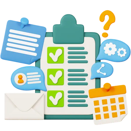 Checklist Application Form Document On Clipboard  3D Icon