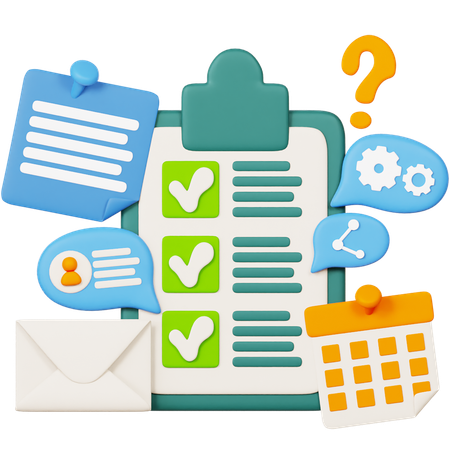 Checklist Application Form Document On Clipboard  3D Icon