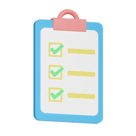 Checklist Board Icon 3D Illustration