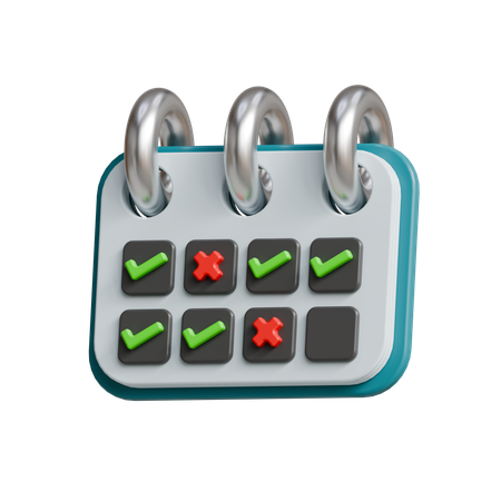 Checklist Calendar  3D Icon