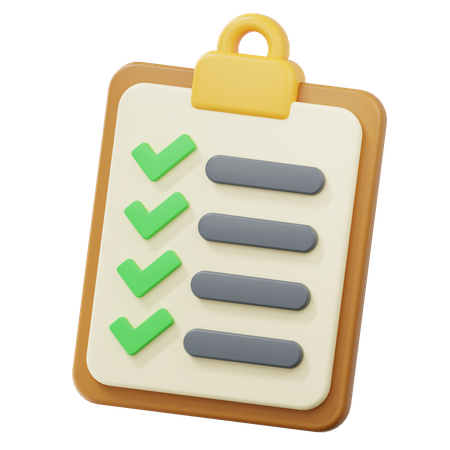 Checklist Clipboard  3D Icon