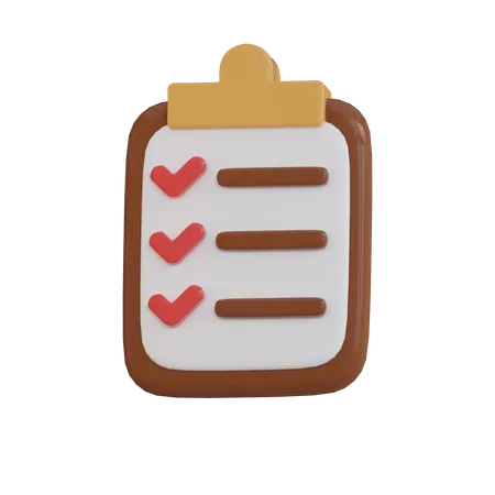 Checklist Clipboard  3D Icon
