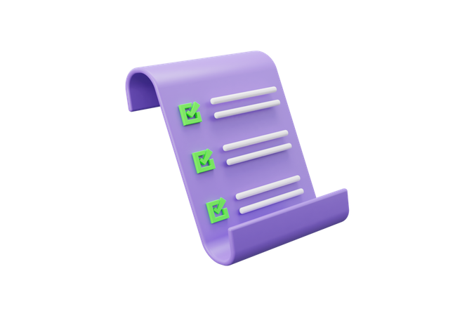 Checklist clipboard 3D Icon