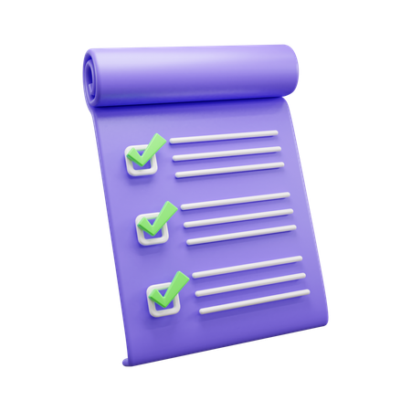 Checklist Document  3D Icon