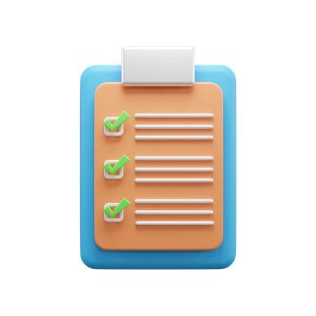 Checklist Document  3D Icon