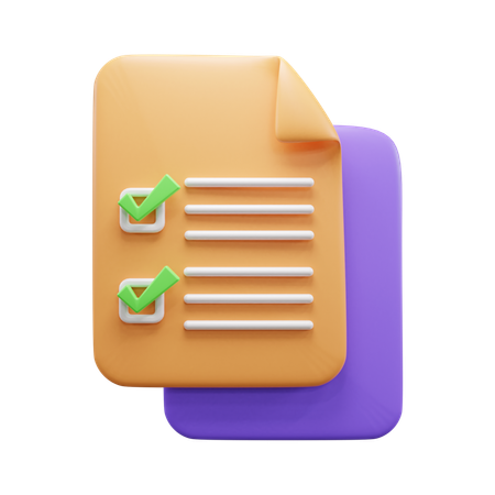 Checklist Document  3D Icon