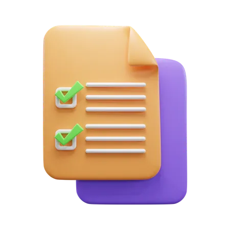 Checklist Document  3D Icon