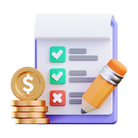 Checklist Document  3D Icon