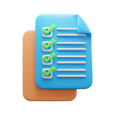 Checklist Document  3D Icon