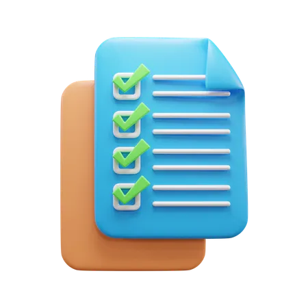 Checklist Document  3D Icon