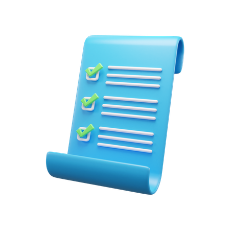 Checklist Document  3D Icon