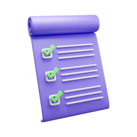 Checklist Document  3D Icon