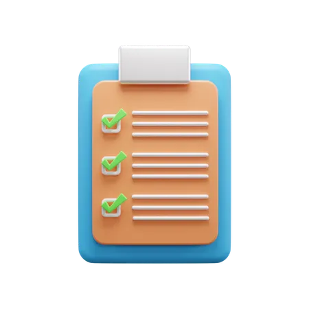 Checklist Document  3D Icon