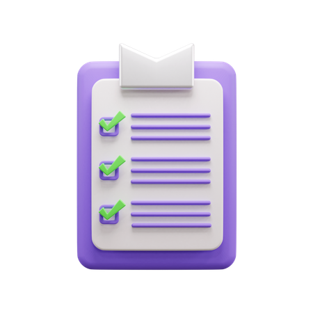 Checklist Document  3D Icon