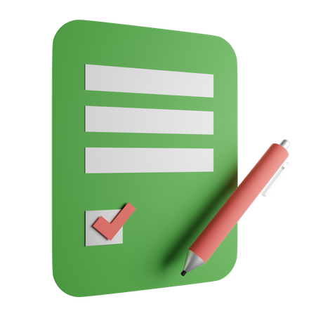 Checklist Document  3D Icon