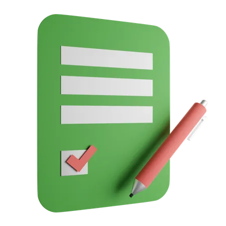 Checklist Document  3D Icon