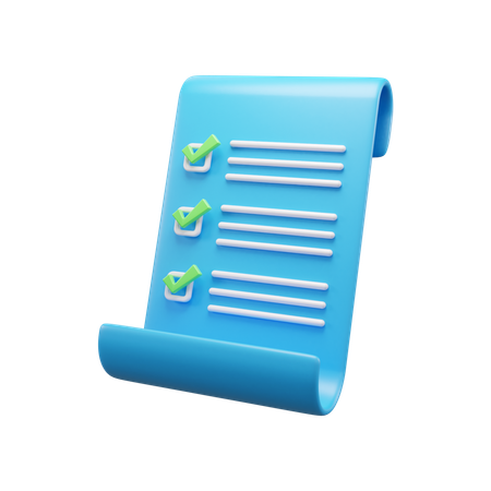Checklist Document  3D Icon