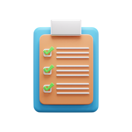 Checklist Document  3D Icon