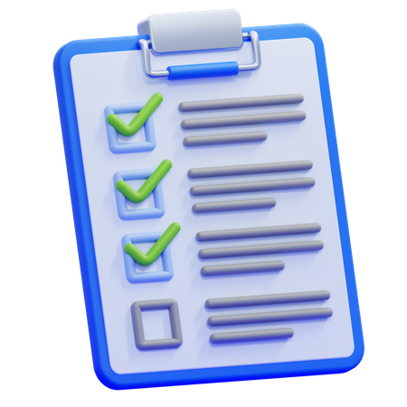 Checklist in Progress  3D Icon
