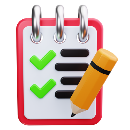 Checklist Note  3D Icon