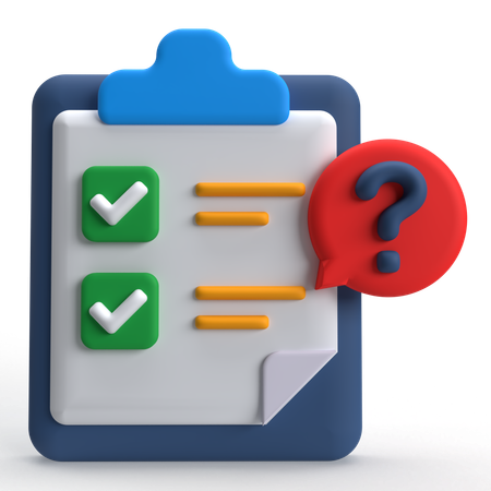 Checklist Question  3D Icon