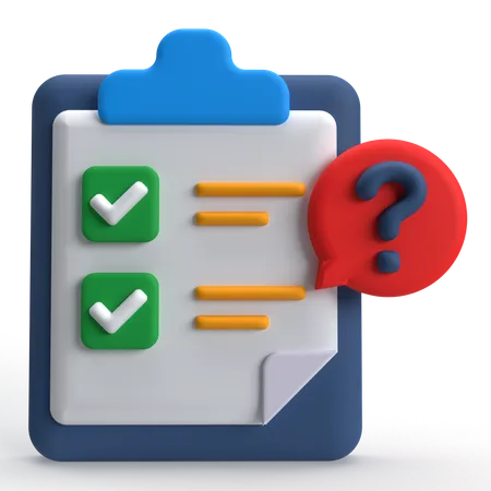 Checklist Question  3D Icon